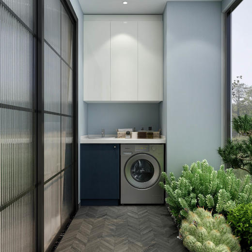 意墨新中洗衣机柜 商品图0