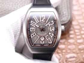 ZF法lan克穆勒V45系列腕表震撼来袭，45毫米，日本美优达9015机芯，男士腕表，皮表带，密底，自动机械机芯