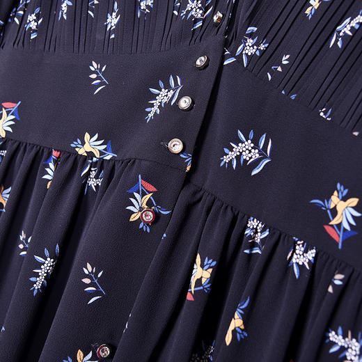 SAINT L’UCK/圣媛新款中长款印花雪纺连衣裙SA220L30 商品图6