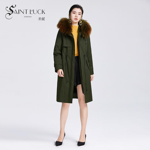 SAINT L’UCK/圣媛女装可拆卸兔毛内胆貉子毛领派克服SA419Q52 商品图0