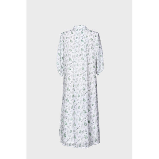 圣三利女装 轻薄中长款泡泡袖雪纺印花衬衫式连衣裙SL2027141 商品图3