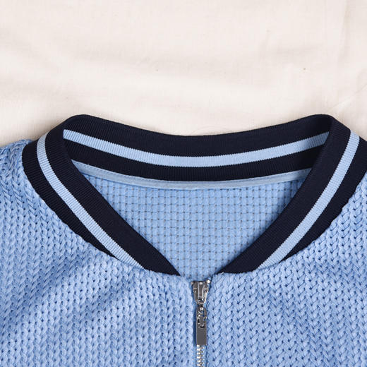 圣三利女装 新款麻花网眼罗纹领棒球外套SL2012129 商品图2