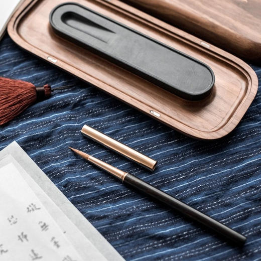 茶密甄选·弘一法师胡桃木手抄心经笔墨纸砚套装 商品图3