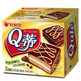 【8.8元2盒】好丽友Q蒂摩卡巧克力蛋糕2枚装56g（0700870）