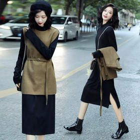 WZNH-DMGY9259-1新款时尚两件套套裙