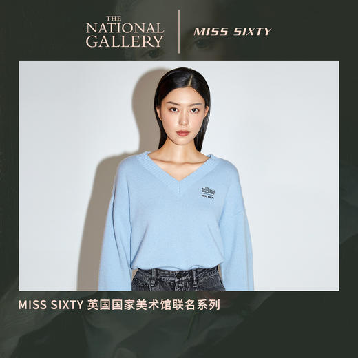 Miss Sixty2020冬季新款英国国家美术馆联名系列羊毛V领毛织衫女604RJ2750000 商品图3