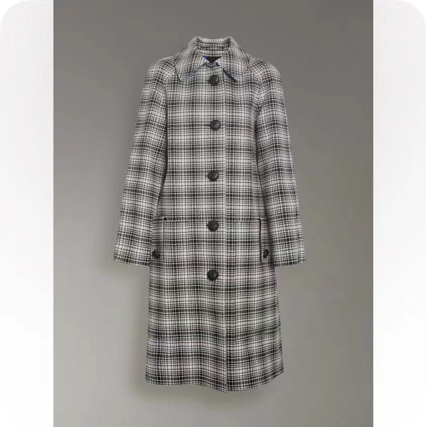 burberry巴宝莉女款经典款格子大衣