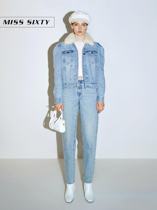 Miss Sixty2020冬季新款羊毛领贴钻牛仔棉服外套女604WJ0380000 商品图3