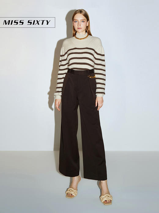 Miss Sixty2020冬季新款花瓣领条纹毛衣毛织套头衫女604RJ3050000 商品图3