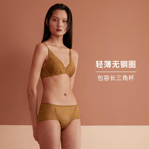 HSIA遐 小胸聚拢内衣女上薄下厚深V性感胸罩平胸蕾丝无钢圈文胸 商品图2