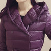 WZNH-XMR1624冬季暗扣连帽纯色直筒羽绒服 商品缩略图3