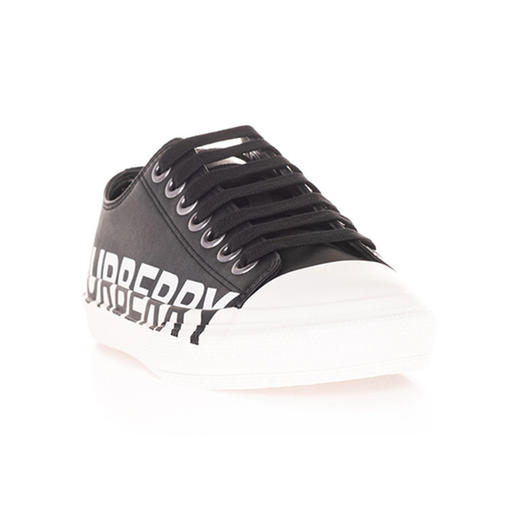 BURBERRY 巴宝莉 女士徽标印花皮革休闲运动鞋 黑色 8019326 A1189 商品图2