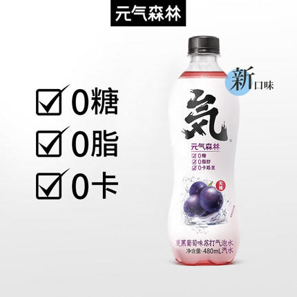 元气森林 黑葡萄味 气泡水480ml*15瓶 商品图1