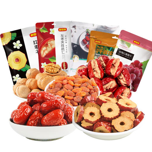【年货佳礼送长辈】花开富贵1236g 红枣大礼包 整箱 核桃 礼盒 好想你 包邮 商品图1