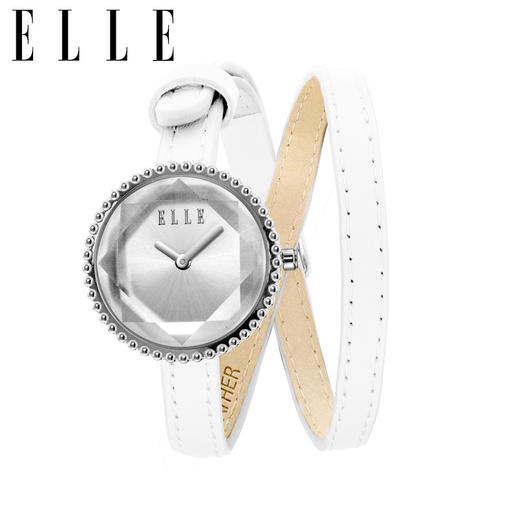 elle女士手表 白色皮革el20255s04x