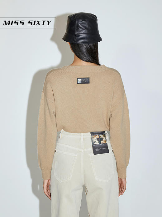 Miss Sixty2020冬季新款英国国家美术馆联名系列羊毛V领毛织衫女604RJ2750000 商品图1