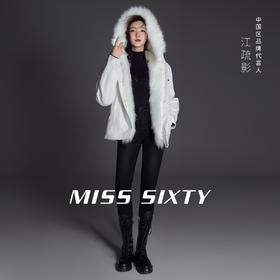 [江疏影同款]Miss Sixty2020冬季新款中筒厚底绑带真皮马丁靴子604QJ85800R0