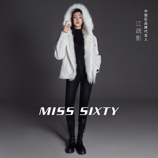 [江疏影同款]Miss Sixty2020冬季新款中筒厚底绑带真皮马丁靴子604QJ85800R0 商品图0
