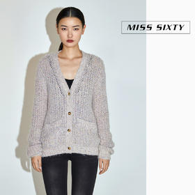Miss Sixty2020冬季新款V领彩色修身毛织开衫外套女603RJ0450000