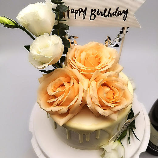 【甜久荟】鲜花蛋糕-高雅香槟色系 商品图2