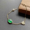 高冰种阳绿翡翠蛋面手链18k黄金镶嵌 商品缩略图0