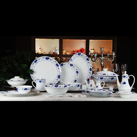 景德镇陶瓷 国瓷红叶 118件中餐具满汉全席