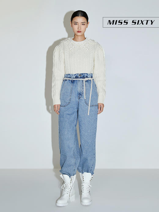 Miss Sixty2020冬季新款英国国家美术馆联名系列高腰阔腿牛仔裤604JJ2720000 商品图1