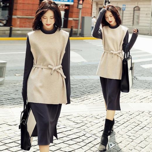 WZNH-DMGY9259-1新款时尚两件套套裙 商品图1