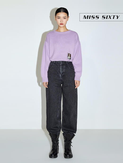 Miss Sixty2020冬季新款英国国家美术馆联名系列黑色阔腿牛仔裤604JJ2710000 商品图3