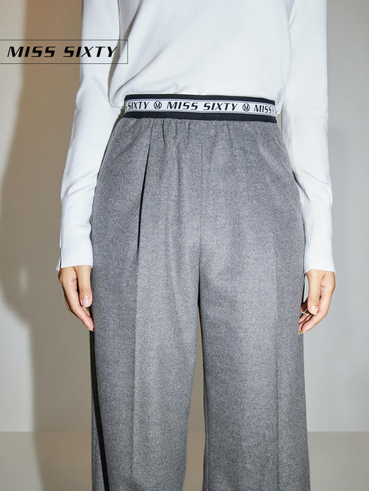 Miss Sixty2020冬季新款羊毛混纺高腰宽松阔腿裤女604PJ3100000 商品图3
