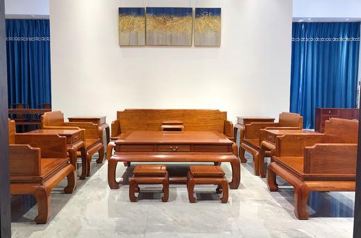 红桥红  家具严选  缅甸花梨（大果紫檀）  【弯腿 三围独板沙发 十三件套】 商品图1