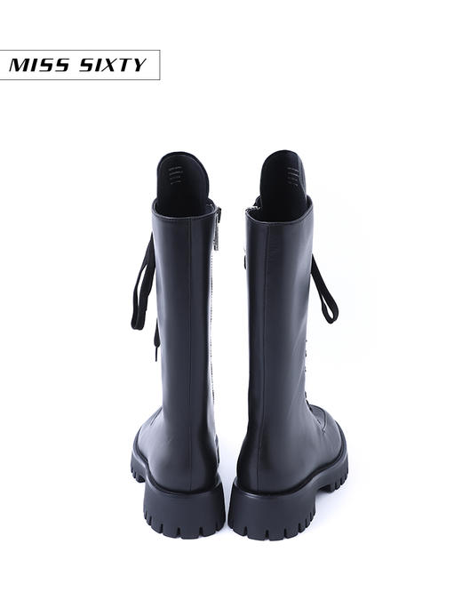 [江疏影同款]Miss Sixty2020冬季新款中筒厚底绑带真皮马丁靴子604QJ85800R0 商品图2