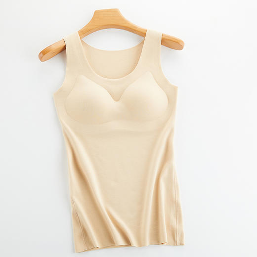 新款德绒发热加绒加厚保暖背心女无痕纯色修身打底保暖内衣马甲 商品图4