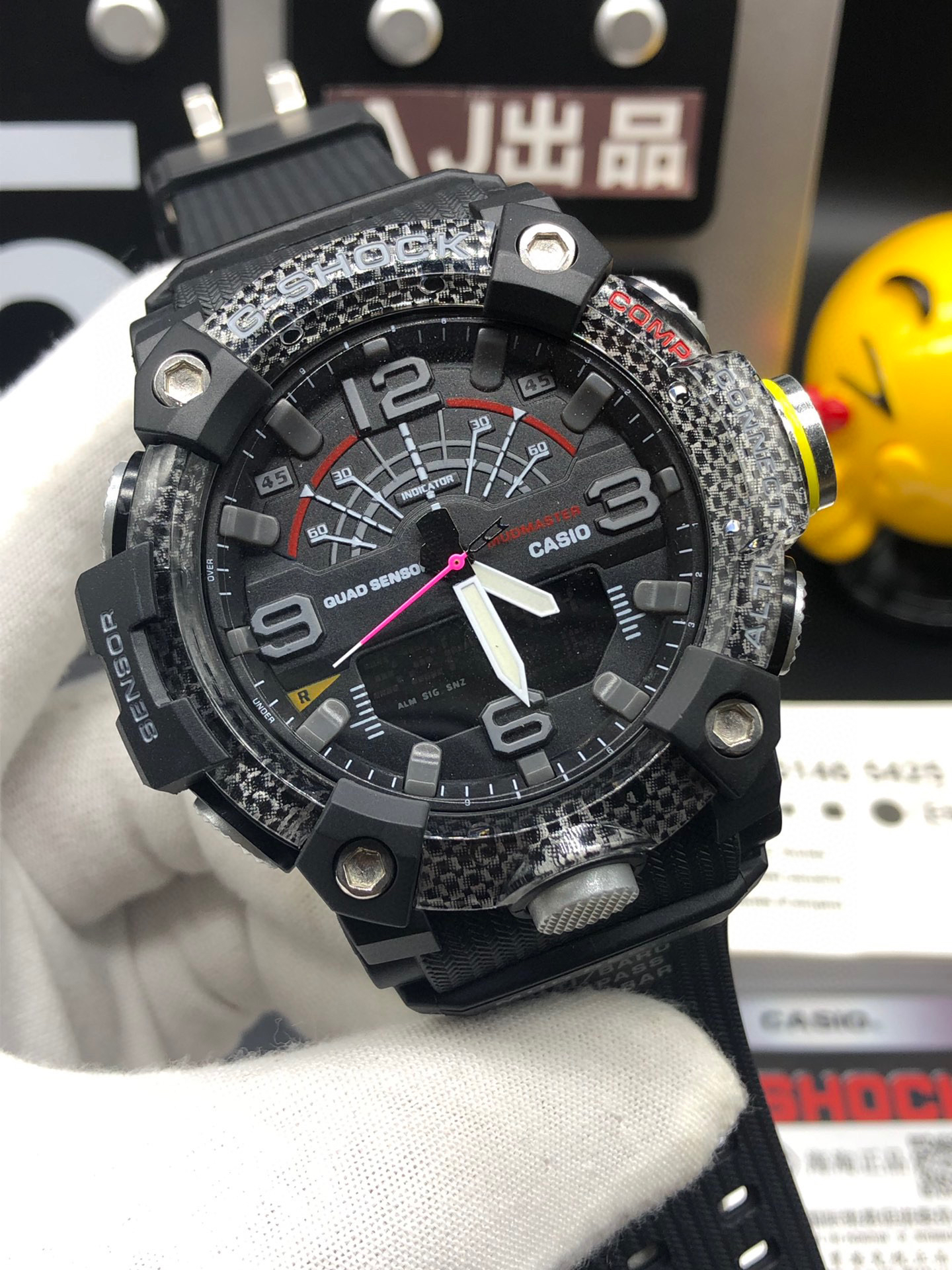 casio卡西欧 g-shock gg-b100系列 zhong极硅胶运动指针电子表,碳纤维