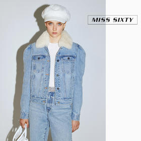 Miss Sixty2020冬季新款羊毛领贴钻牛仔棉服外套女604WJ0380000