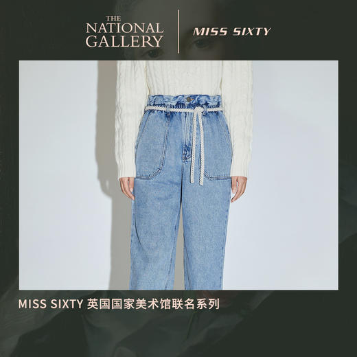 Miss Sixty2020冬季新款英国国家美术馆联名系列高腰阔腿牛仔裤604JJ2720000 商品图0