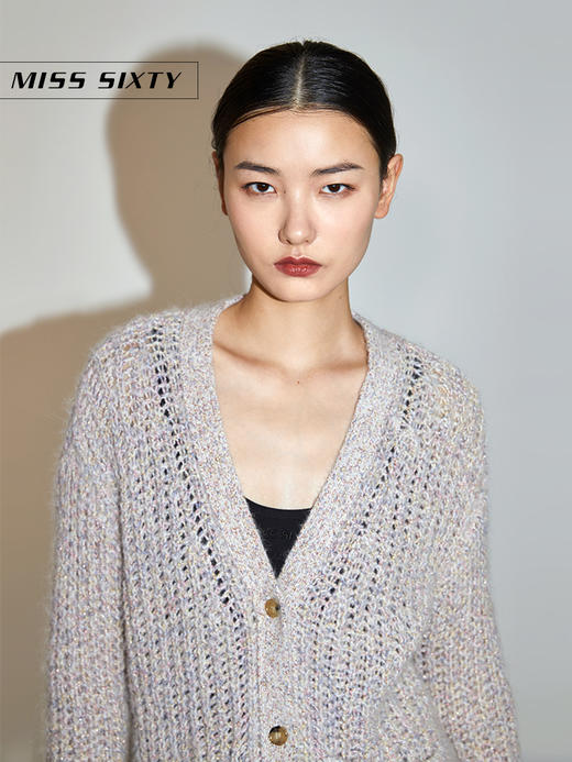 Miss Sixty2020冬季新款V领彩色修身毛织开衫外套女603RJ0450000 商品图2