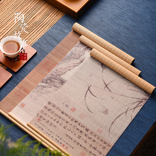 茶席-竹制国画茶席