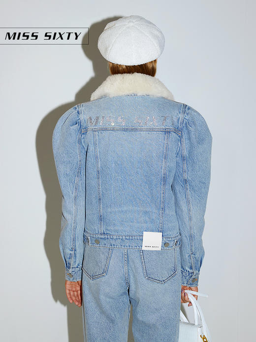 Miss Sixty2020冬季新款羊毛领贴钻牛仔棉服外套女604WJ0380000 商品图2