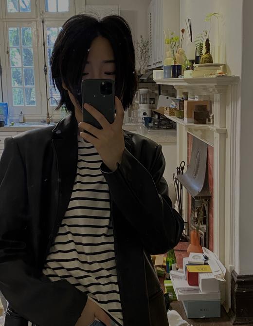 HIDEMI黑色小羊皮廓形西装 商品图2