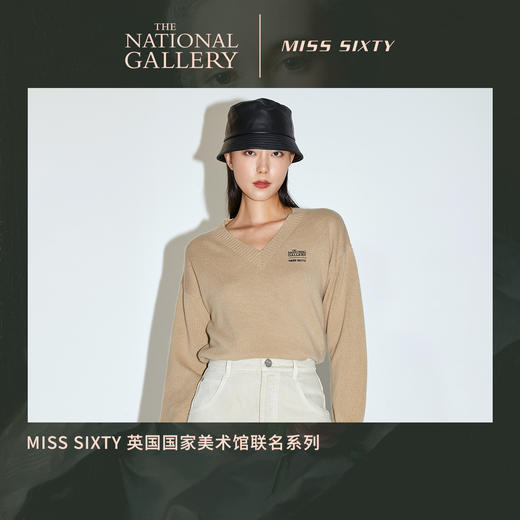 Miss Sixty2020冬季新款英国国家美术馆联名系列羊毛V领毛织衫女604RJ2750000 商品图0