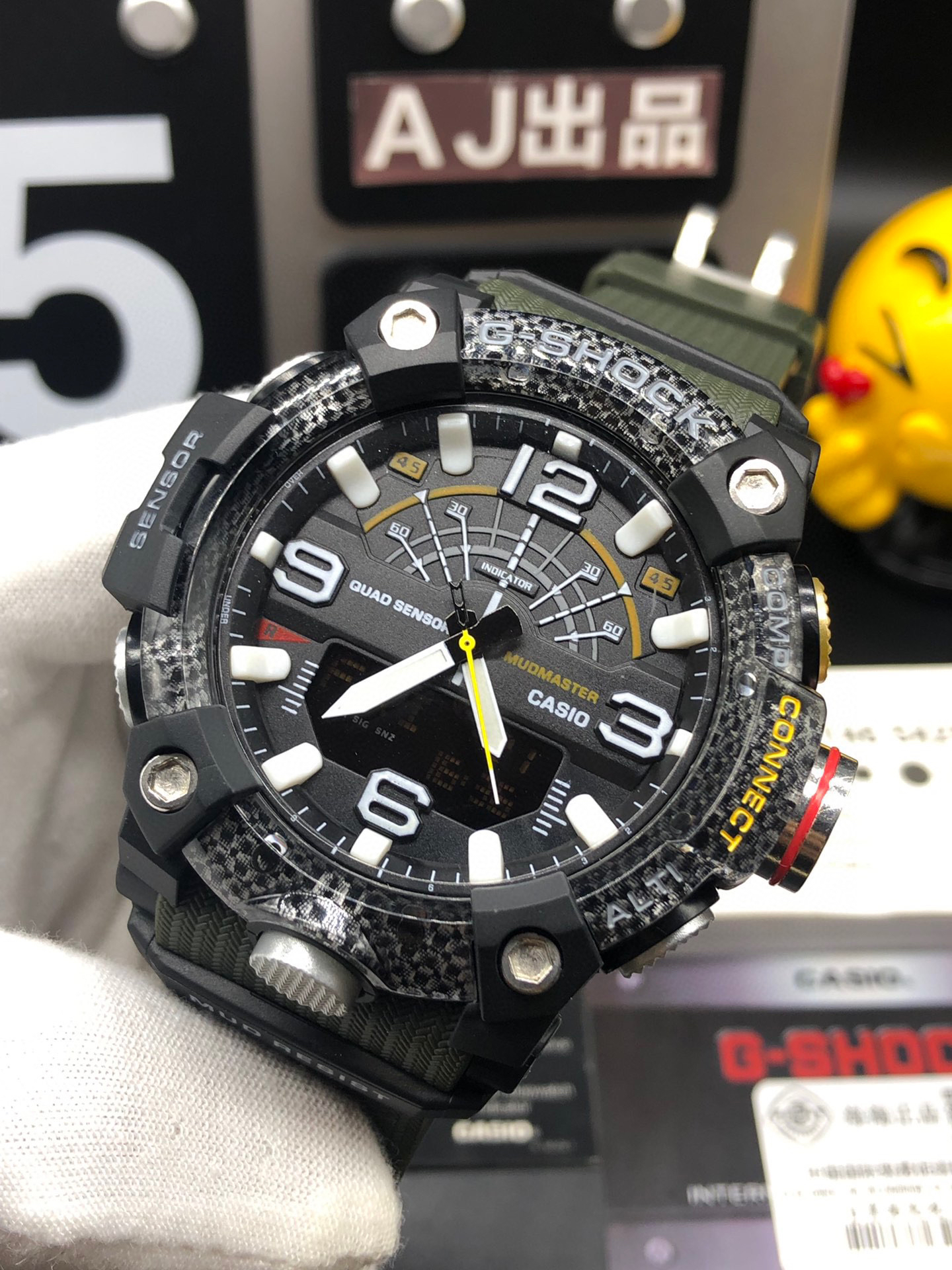 casio卡西欧 g-shock gg-b100系列 zhong极硅胶运动指针电子表,碳纤维