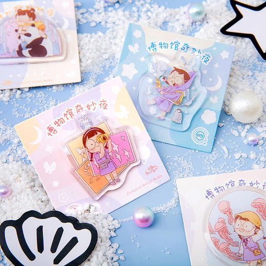 三年二班麻球博物馆奇妙夜可爱日系创意亚克力小胸针卡通女孩配饰