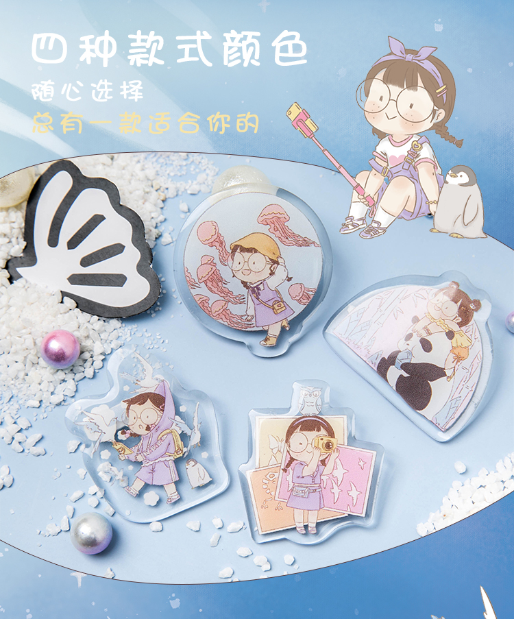 三年二班麻球博物馆奇妙夜可爱日系创意亚克力小胸针卡通女孩配饰