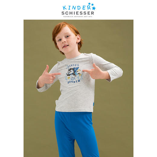 【印花莫代尔】SCHIESSER KINDER舒雅童装男童莫代尔圆领长袖九分裤家居套装3B/16820H 商品图1
