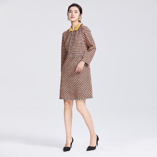 SAINT L’UCK/ 圣媛女装气质小香风Polo领花边格纹针织连衣裙SA320L01 商品图3