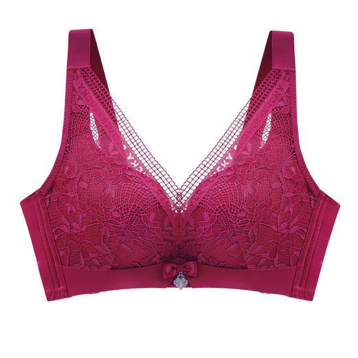 【收副乳聚拢文胸罩】厚薄款聚拢调整型文胸性感收副乳蕾丝胸罩无钢圈四排扣 商品图4