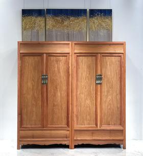 红桥红  家具严选  缅甸花梨（大果紫檀）  【208 经眼录款 方角中式衣柜】