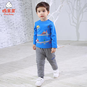 棉果果冬季男童上衣氨棉棉毛针织长袖T恤M412140220702