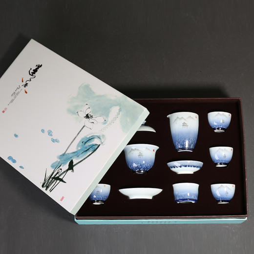 陶瓷窑变茶具套装中式水墨风家用套组礼盒装 商品图1